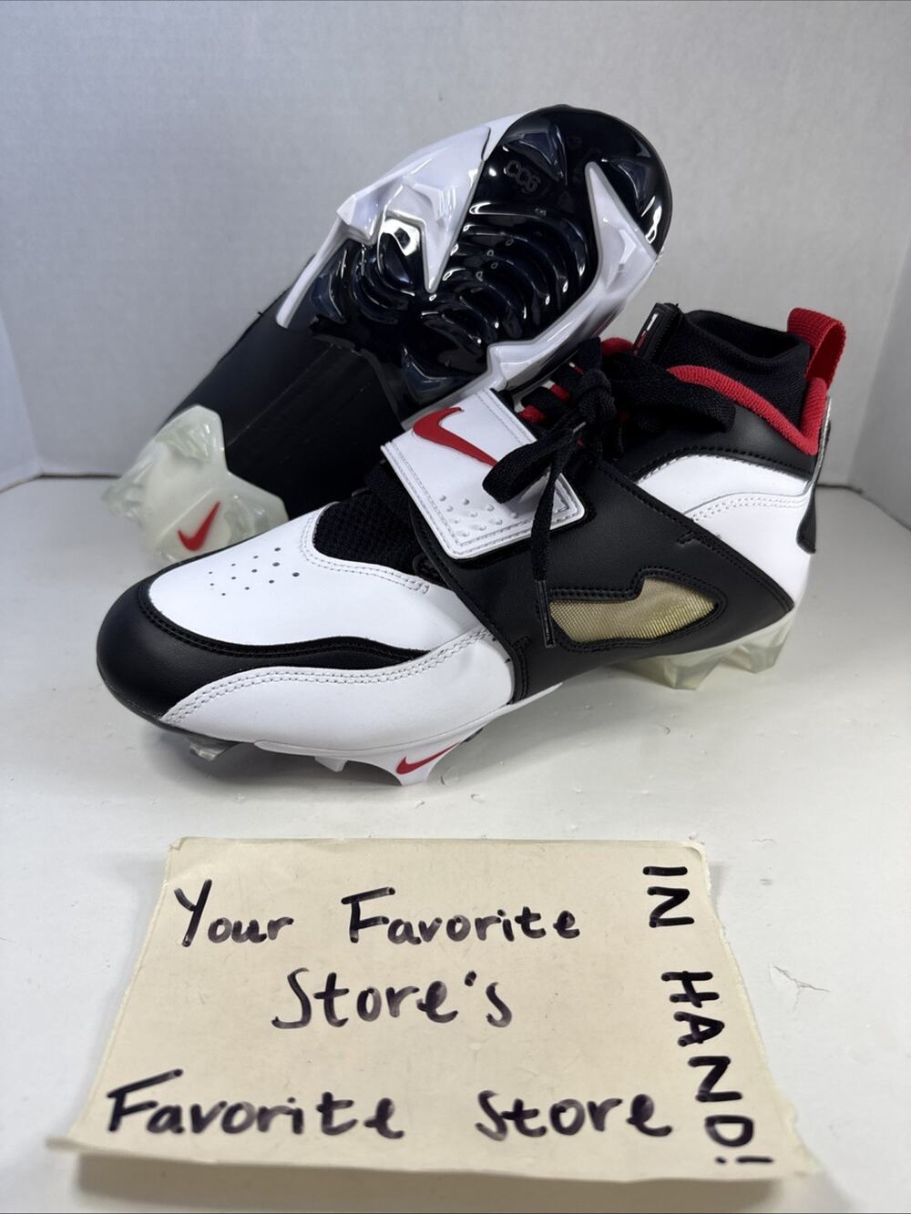 Nike Diamond Turf 93 TD Football Cleats Prime HF5298-100 White Red Men’s 8.5